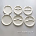 10`` 3 compartment round plate bagasse plates